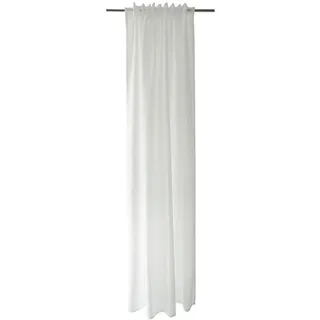 Schlaufenvorhang , Weiß , Textil , Küche , 140x245 cm , Oeko-Tex® Standard 100 , Heimtextilien, Vorhänge, Fertigvorhänge, Schlaufenvorhänge