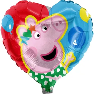 Party Factory Folienballon Peppa Pig  Herz Ø 45 cm  Motiv 1