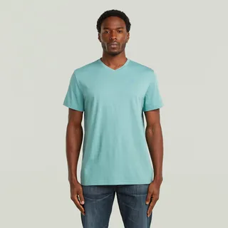 T-Shirt G-STAR "Base-S T-Shirt", Herren, Gr. XXL, mineral blau, Jersey, Obermaterial: 100% Baumwolle, unifarben, regular fit normal, Rundhals, Shirts T-Shirt, mit kleinem Logo-Detail