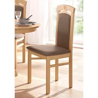 Home affaire Esszimmerstuhl »Anthony« (Set) 2 Stk.Holzstuhl mit dekorativen Fräsungen, braun