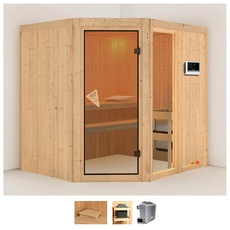 Bild Sauna »Frigga 2«, (Set), 9-kW-Ofen mit externer Steuerung beige