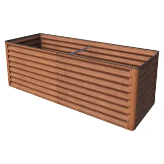 PRIMEYARD LUCA Cortenstahl-Hochbeet 190x70x65 cm - mit Wühlmausgitter - Grau