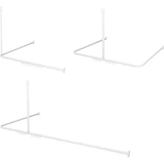 Sealskin Easy Roll Duschvorhangstange, Komplett-Set inkl. Duschstange, Deckenbefestigung und Ringe, Duschvorhanghalterung zur Montage auf Maß, L-Form, U-Form und Ecke möglich, Aluminium, Weiß