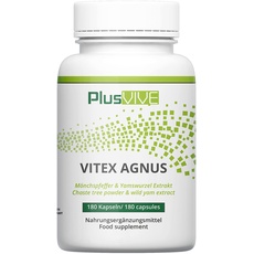 Plusvive Mönchspfeffer 180 Kapseln – hochdosiert mit 250 mg Vitex Agnus und 100 mg Yamswurzel Extrakt pro Kapsel – laborgeprüft und vegan