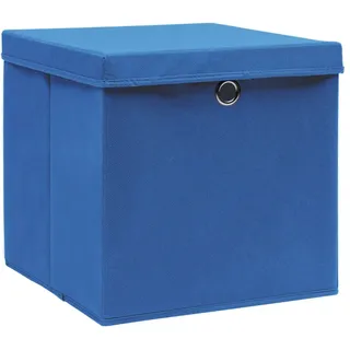 vidaXL Aufbewahrungsboxen mit Deckeln 10 Stk. Blau 32x32x32 cm Stoff - Blau