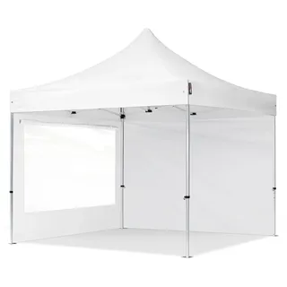 TOOLPORT Faltpavillon 3 x 3 m inkl. 2 Seitenteile Weiß/Grau