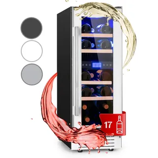 Klarstein Vinovilla 17 Built-In Duo Zweizonen-Weinkühlschrank 53l 17 Fl. 3-Farben Glastür