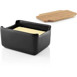 EVA SOLO | Nordic Kitchen Butterdose | Schwarz mit Eichendeckel | Für handelsübliche Butterpackungen | Stilvolles und modernes Design | Dänisches Design und Funktionalität