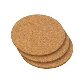 Kesper Untersetzer aus Kork, 26 cm Durchmesser, Zeitlose Glasuntersetzer aus hochwertigem Kork, 1 Packung = 3 Untersetzer