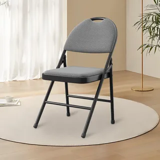 GarveeHome 2/4er Set Klappstühle Mit Polster & Rutschfesten Füßen | Faltbare Metallstühle Für Zuhause, Büro & Events | Platzsparende Stapelstühle Für Innen & Außen – Grau, Beige, Rot