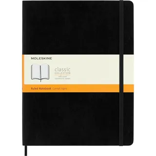 Moleskine Notizbuch liniert A4 Schwarz