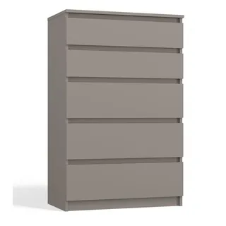 CDF Kommode Malwa M5 | Farbe: Lehm (grau) | Schrank für Dokumente, Kleinigkeiten | Ideal für Wohnzimmer, Schlafzimmer, Kinderzimmer, Jugendzimmer - Grau
