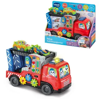 Vtech Baby - Babys Autotransporter – Interaktiver Abschleppwagen, der Musik, Sätze und Geräusche abspielt – Inkl. 2 kleinen Spielzeugautos – Für Kinder von 12-36 Monaten