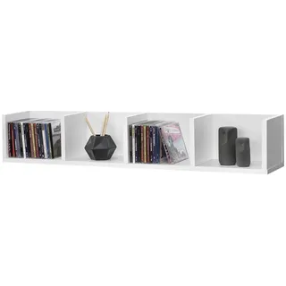 [en.casa] Wandregal Ekerö , Holzwerkstoff , 4 Fächer , 95x16.5x17 cm , Wohnzimmer, Regale, Wandregale