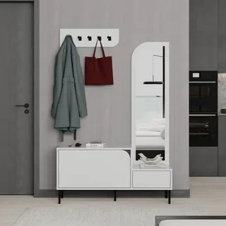 Moderne Flurwand Houseland Mila weiß - Weiß