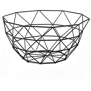 HOMQUEN Obstkorb, Obstschale, Obstkorb Aus Metalldraht Für Die Küche, Obstschale Für Küchentheke, Korb Für Obst, Gemüse, Brot, Snacks, Küchenhelfer (Quadratisch Hoch, Schwarz)