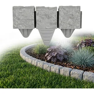 GARDENIX Rasenkante 1,2 m 10 x 10 cm grau
