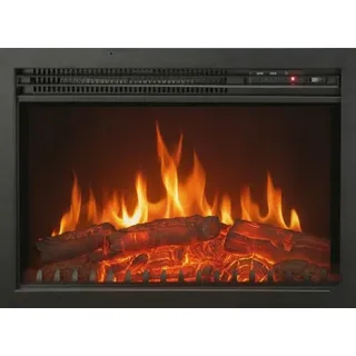 CHEMIN'ARTE Elektrokamin mit heizung - Einbaukamin - Kamin Elektrisch – Deko Kamin mit Realistischer Flammeneffekt LED – Elektrische Heizung 2000W - 61 x 20 x 45 cm - Schwarz