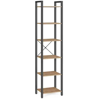 VASAGLE Bücherregal 6 Ebenen 40 x 30 x 187,5 cm Vintagebraun