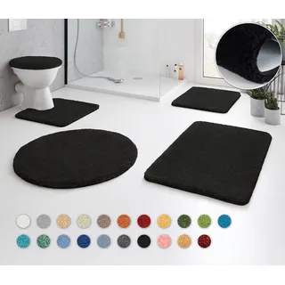 Kleine Wolke Badematte »RELAX« Höhe 30 mm rutschhemmend beschichtet fußbodenheizungsgeeignet Badteppich, Uni Farben, rechteckig, rund & als Set erhältlich, schwarz