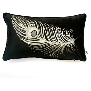 Laurence Llewelyn-Bowen Dandy Kissen, Samt, gefüllt, 100% Polyester, Schwarz, 1 Count (Pack of 1)