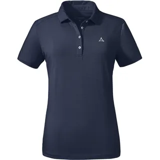 Schöffel Damen CIRC Polo Shirt Tauron L, kreislauffähiges Wandershirt, schnell trocknendes, leichtes Poloshirt mit Fast 100% Recyclingfähigkeit, Navy Blazer, 38