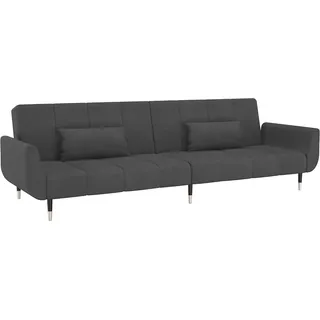 vidaXL Schlafsofa 2-Sitzer mit 2 Kissen Dunkelgrau Samt - Grau