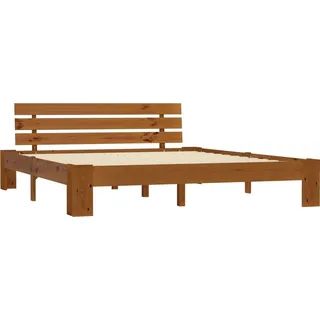 vidaXL Massivholzbett Honigbraun Kiefer 180x200 cm - Braun
