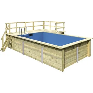 Aufstellpool Holzpool-Set Karibu rechteckig 672x483x124 cm inkl. Sandfilteranlag