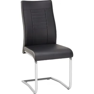 Carryhome Schwingstuhl , Grau, Schwarz , Textil , Rundrohr, C-Form , 43x98x60 cm , Esszimmer, Stühle, Schwingstühle
