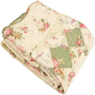 Greenland Home Bliss Elfenbeinfarben gesteppt Patchwork Überwurf