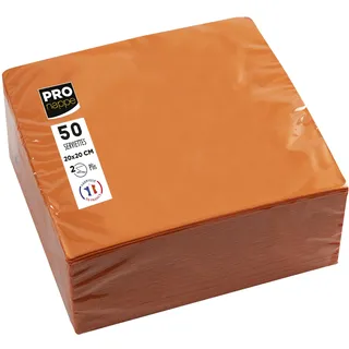 ProNappe 50 Servietten Mikrogeprägtes Papier 20x20cm 2 Lagen Orange
