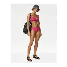 Womens M&S Collection Roll Top Bikini Bottoms - Pink Fizz, Pink Fizz - 20