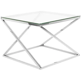 Beliani Couchtisch Silber Eiche 60 x 45 x 60 cm