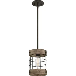 Einflammige Pendelleuchte Langston Bronze / Kiefer - Bronze