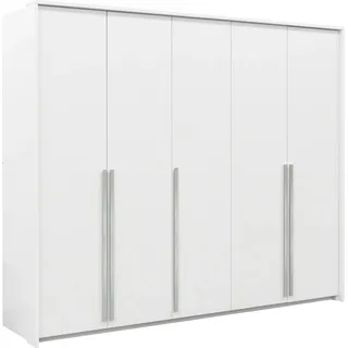 Kleiderschrank Genua 255 Schrank 255X217X65 Cm 5 Türiger Drehtürenschrank Weiß - Weiß