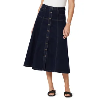 Amazon Essentials Damen Midirock mit A-Linie und hohem Bund und Knopfleiste