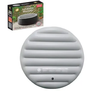 Energiesparende Spa-Abdeckung, aufblasbarer Deckel, schützender Regen-Überlauf, Wärmeisolator-Technologie, runde Blase, passend für alle 6-Personen-Whirlpools bis zu 173 cm, Grau