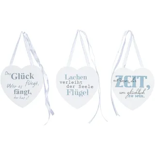 levandeo 3er Set Deko-Herz Holz Sprüche 14x14cm Liebe Love Wanddeko Wandbild