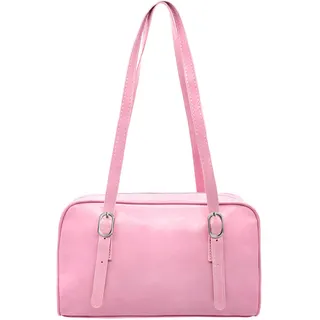 Long Keeper Umhängetasche für Damen Veganes Leder Unterarmtasche Clutch Handtasche mit verstellbarem Riemen Y2K Schultertasche Geldbörse für Dating Party (Rosa)