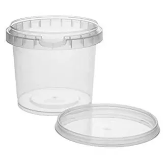 10 x Kunststoffdose Plastikbecher mit Deckel 365 ml, BPA-frei, lebensmittelecht inkl. 1 Schaufel
