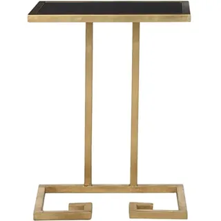 Safavieh Glam Accent Table with Iron Legs, in Gold and White, 25 X 40 X 53.34