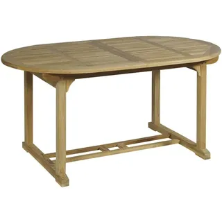 Garden Pleasure Gartentisch oval 95 x 160 x 75 cm Braun