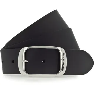 Ledergürtel TAMARIS "Carmen Silver", Damen, Gr. 11,5, schwarz, Rindsleder, unifarben, Gürtel Ledergürtel, Doppelschließe in glänzendem Silber, Topseller
