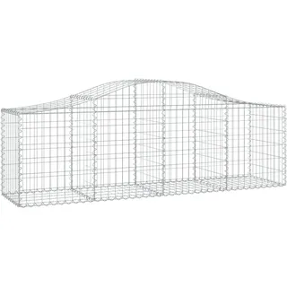 vidaXL Gabione mit Hochbogen 200x50x60/80 cm Verzinktes Eisen - Silber