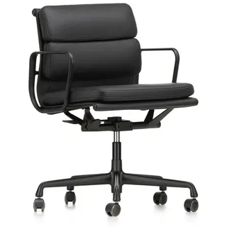 Vitra Bürodrehsessel Soft-Pad schwarz, Designer Charles & Ray Eames, 81.5-92.5x58x57-65 cm