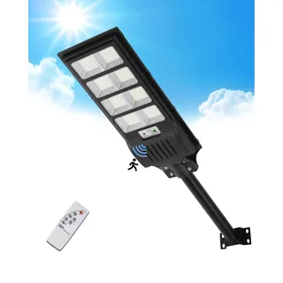 Sararoom 400W Solar Straßenlaterne mit Fernbedienung, 6500K 50000 Lm Solarlampen für Außen mit Bewegungsmelder, IP65 Wasserdichte LED Solar Strahler Aussenleuchte Wegeleuchte für Gärten Garage Straßen