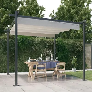 vidaXL Pavillon mit Ausziehbarem Dach 3 x 3 m Creme