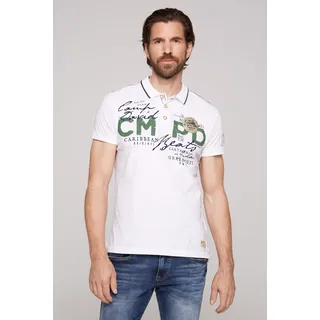 CAMP DAVID Poloshirt mit Front- und Backprint, weiß