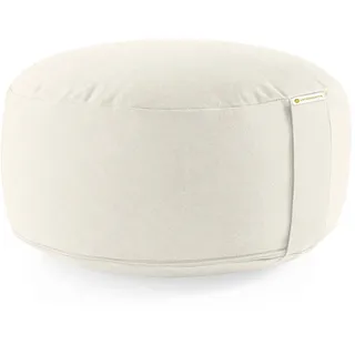 Lotuscrafts® Meditationskissen mit 15 cm Sitzhöhe, Yoga Kissen mit Dinkelfüllung, Yogakissen Rund, Bodenkissen Rund, Yogakissen Meditationskissen, Yogakissen Bezug waschbar, GOTS Zertifiziert
